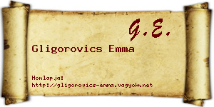 Gligorovics Emma névjegykártya